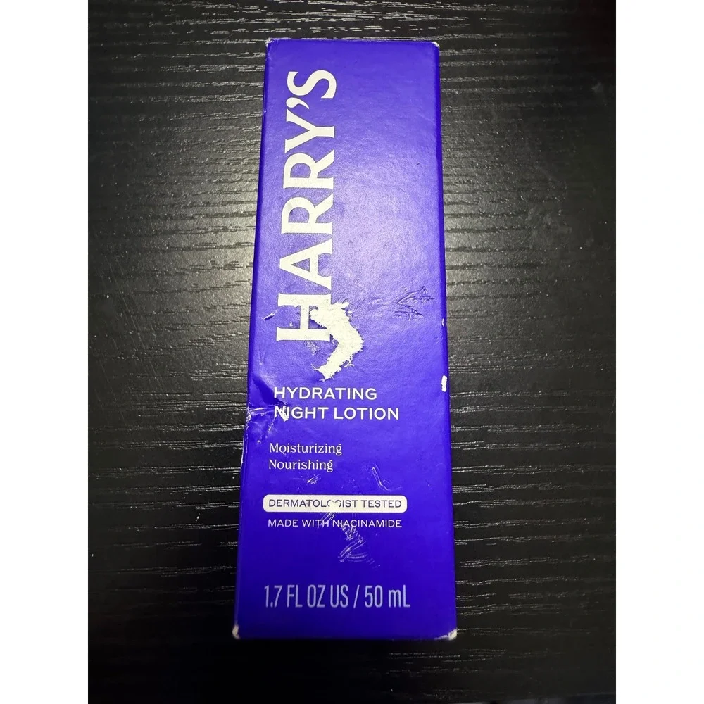 Harrys Hydrating Night Lotion Mens Face Moisturizer with Niacinamide 1.7oz 50ml